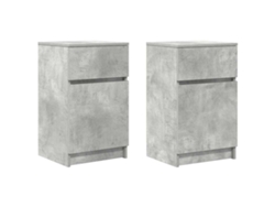 Maison Exclusive - Mesitas De Noche 2 Uds Madera Contrachapada Gris 39x35x65 Cm