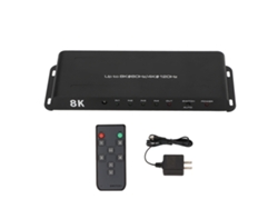 Conmutador De Interfaz Multimedia Hd De 4 Puertos Compatible Con 8k 60hz, 4k 120hz Hdr Con Enchufe Estadounidense De 100-240v.