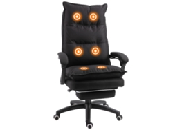 VPMKP - Silla de oficina Vinsetto S/MARCA con masaje y calefacción, altura ajustable, respaldo reclinable, mando a distancia, giro 360°, lino negro