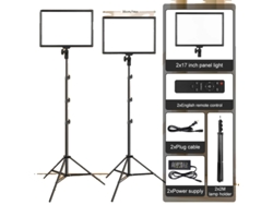 Kit de iluminación para fotografía, 2 paneles LED de 17 pulgadas, control de brillo regulable, temperatura bicolor, kit de iluminación OEM de 17 pulgadas