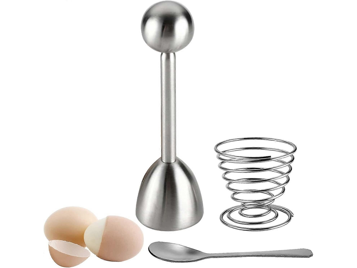 Cortador de cáscaras de huevo con huevera y cuchara para huevos, abridor de cáscaras de huevo Rosewell