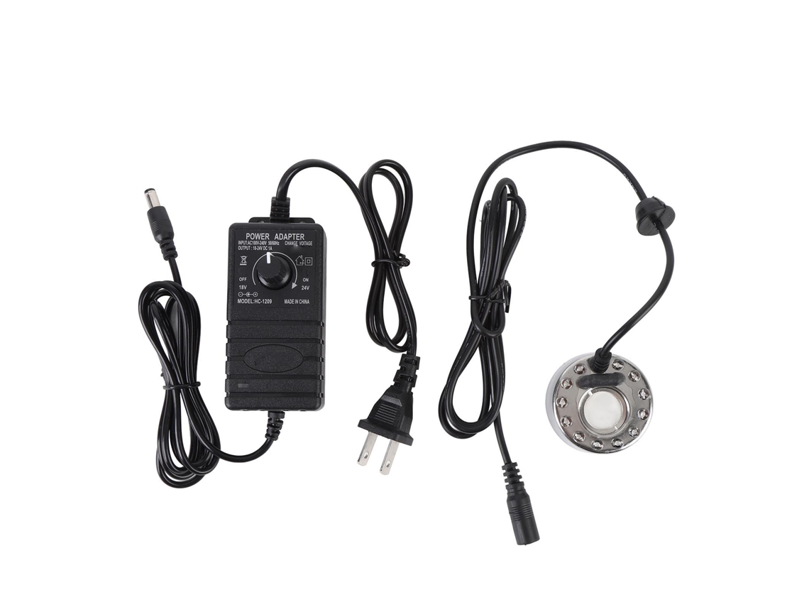 Generador De Niebla De 350 Ml/h Con 12 Led Que Cambian De Color Para Fuentes De Estanque, Enchufe Usb.