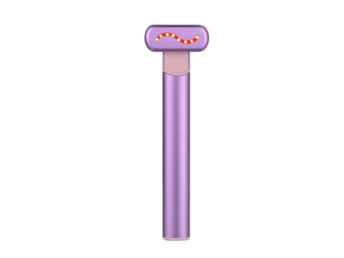 Dispositivo facial portátil con luz LED roja para masaje vibratorio de rostro y cuello (morado) Bestvite Bestvite