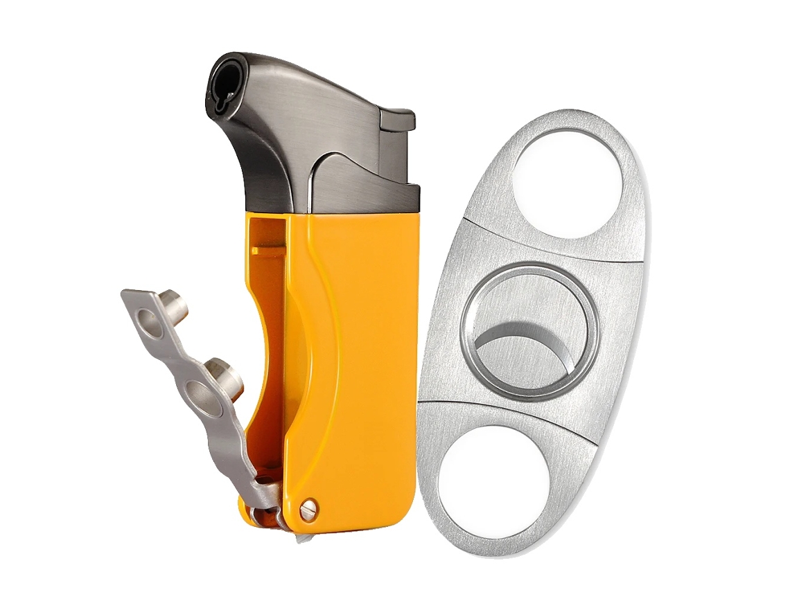 Encendedor de gas butano, cortador de metal, accesorios portátiles, oro