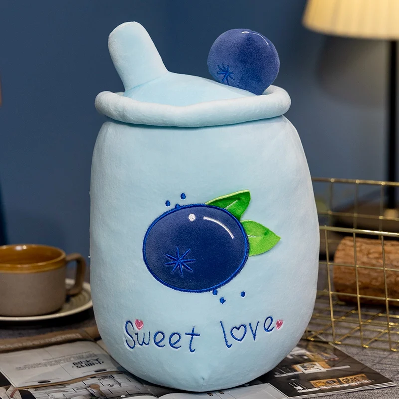 (arándano 20 Cm) Cojín Para Sofá Con Forma De Taza De Té Con Leche Y Sabor A Fruta Para Adultos