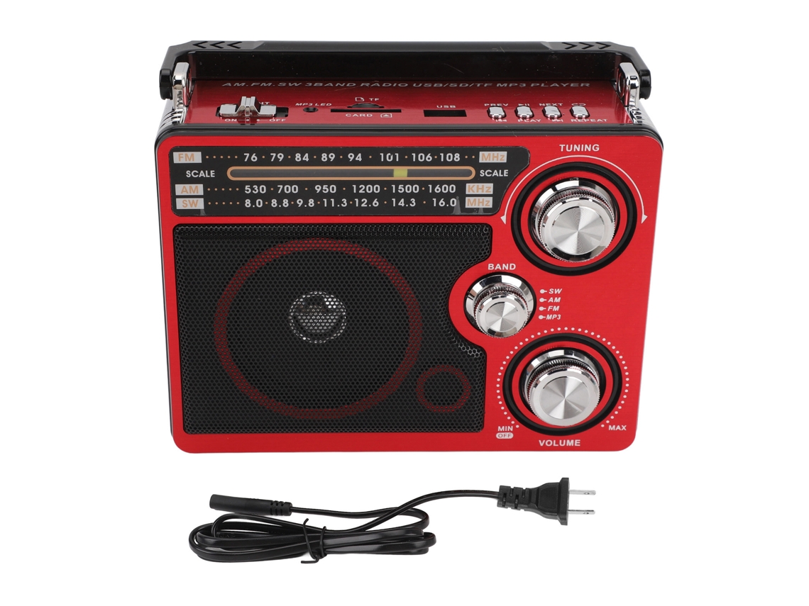 Radio Portátil Multifuncional, Fm De Banda Completa, Am, Onda Corta, Tocadiscos, Enchufe Estadounidense, 110 V.
