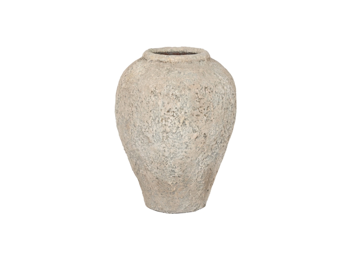 Jarron Terracota L Hecho A Mano Gris 41x41x57cm