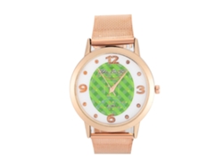 Reloj Analógico De Cuarzo Con Correa De Malla De Pu/aluminio Y Esfera Con Diseño De Campo De Fútbol.