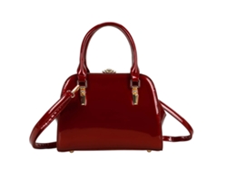Bolso de noche para mujer en charol con perlas y bandolera roja GALLANTRY