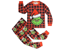 Pijamas Niños Niñas 4-9 Años Navidad Grinch Imprimido Conjunto Top+pantalones Ropa Nocturna Regalo 4-5 Años A