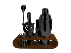 Kit De Barman: El Set Perfecto Con Coctelera De 750 Ml Para La Mejor Experiencia De Bar - Regalo Divertido - Digitallab Negro