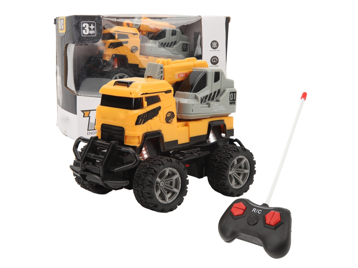 2026-vehículo De Ingeniería Rc A Escala 1:43 Tractor De Control Remoto 4 Canales Con Luces Para Niños