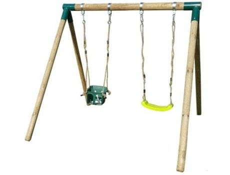 Columpio MASGAMES Con Asiento De Bebé (2.57x1.66x1.92m - Marrón - Edad Mín. Recomendada:3)
