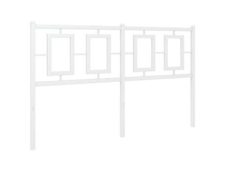 Cama con Cabecero VIDAXL Metal Blanco (135 cm)