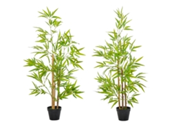 Bambú Artificial 1,2m Realista Maceta Verde Negro