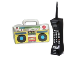 Ats-2 Piezas Radio Inflable Boombox Y Teléfono Móvil Inflable, Decoraciones Para Fiestas De Los 80s Y 90s