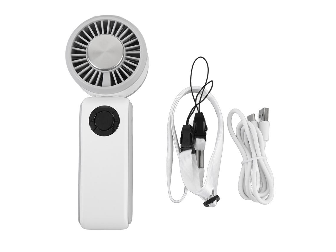 Ventilador De Cuello Plegable De Alta Velocidad Con 100 Niveles Y Refrigeración Por Semiconductores - Blanco
