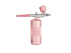 YEMAESRE Masajeador facial inalámbrico Kit de aerógrafo de oxígeno portátil para maquillaje con compresor rosa