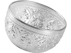 Cuenco Tradicional Tailandés Peltre Tallado Recipiente Aceites Esenciales Superficie Rebabas Diseño Sencillo