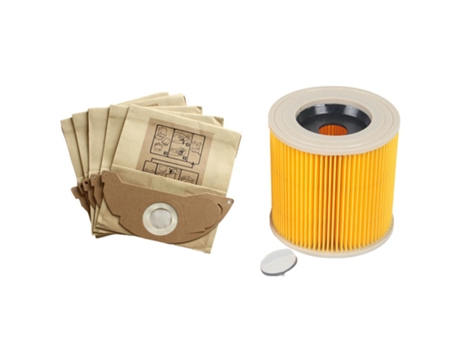 Accesorio Aspiradores KARCHER 1 filtro Hepa + 5 bolsas de papel de cartucho filtro HEPA wd2250 wd3200 mv2 mv3 wd3