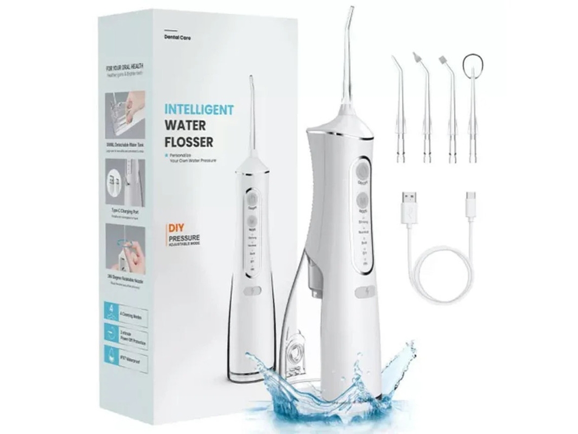 Irrigador bucal Yizhood, 300 ml, color blanco