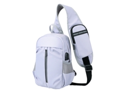 Bolso Bandolera Pequeño Para Hombre, Mochila Cruzada, Mochila De Viaje, Mochila De Pecho, Bolso De Hombro Ligero Para Exteriores, Gris Plateado ZMDECQNA
