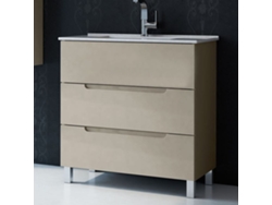 Mueble de baño con Lavabo VICTORIA 100x45 cm acabado Moka mate 3 cajones con patas