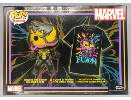 Figura FUNKO Pop & Tee Marvel #869 Venom Eddie Brock Blacklight Exclusivo Tamanho Xl
