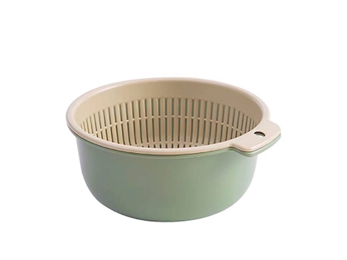 Colador De Cocina Seguro De Dos Capas De Pp Para Lavar Y Almacenar Verduras, Frutas Y Arroz.