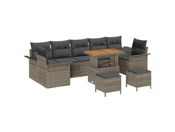 Maison Exclusive - Conjunto De Sofá De Jardín Con Cojín Con Almohada 10 Pcs Gris