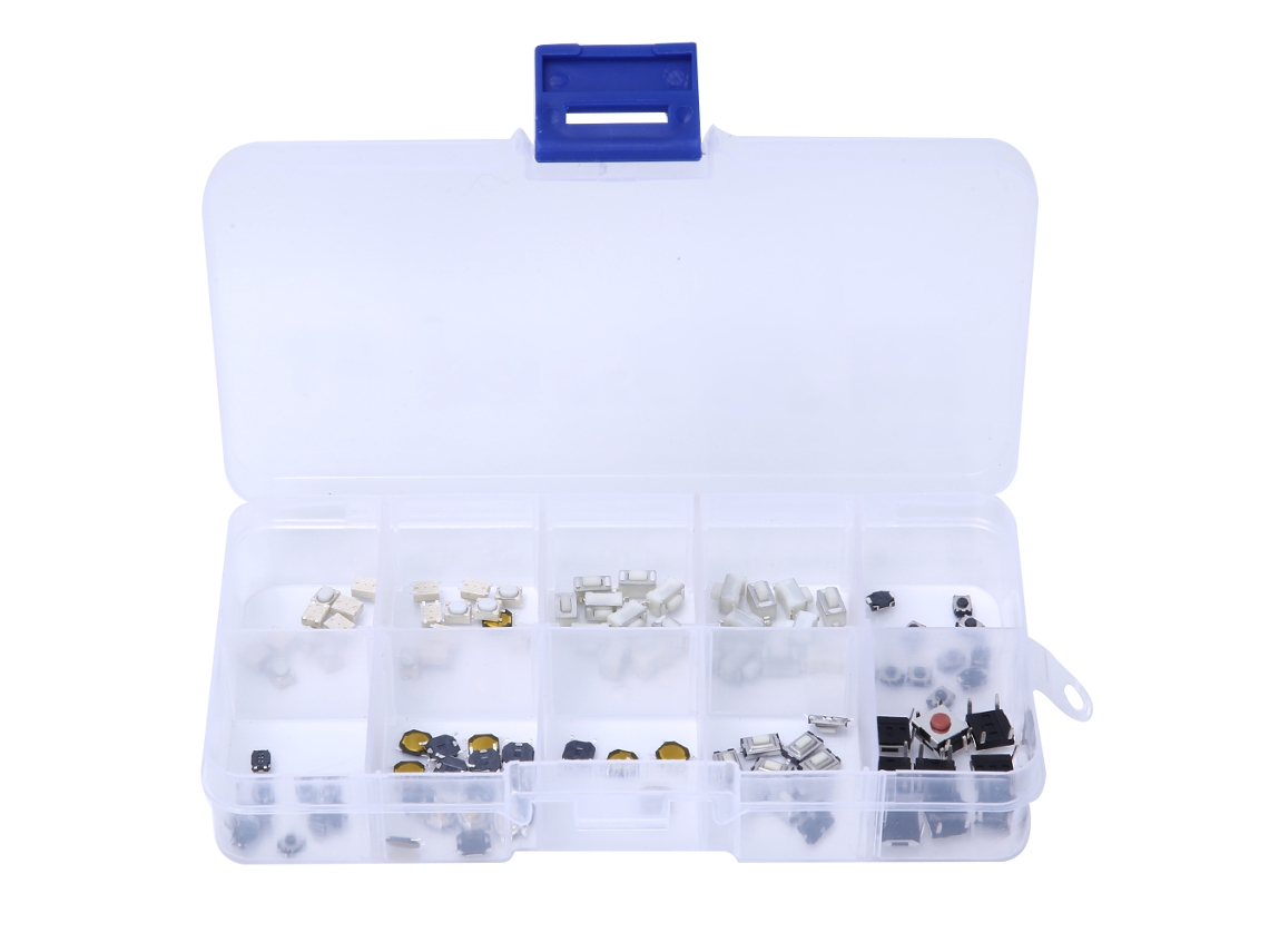 Yncm2026-100pcs Interruptores Táctiles Micro De Boto Con Caja 10 Modelos Interruptor De Parche Tactil