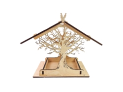 Comedero Colgante De Madera Para Pájaros, Bandeja Grande Para Semillas, Decoración De Jardín/patio.