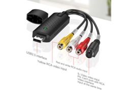 Convertidor De Vhs A Digital Usb 2.0 Captura Audio Y Video Compatible Con Windows 7/8/10 Con Software Ulead