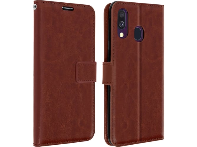 Funda Samsung Galaxy A40 AVIZAR Vintage Wallet Marrón