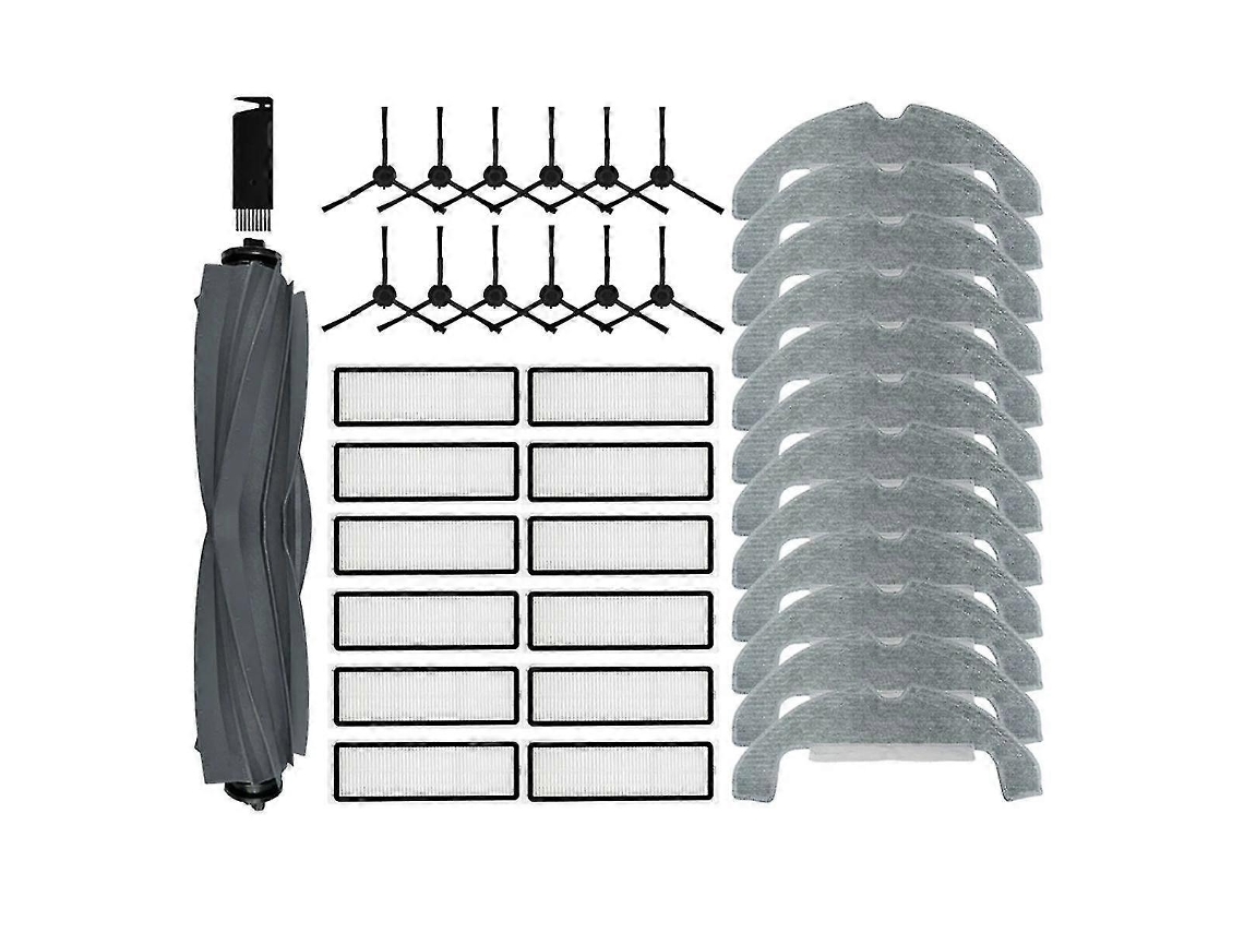 Para el robot aspirador D10s Plus: cepillo lateral principal, mopa, filtro HEPA, accesorios y repuestos.
