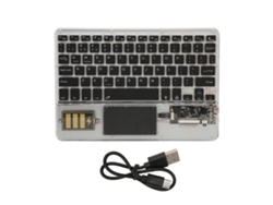 Teclado Bluetooth Sem Fio Multifuncional Acrílico Para Windows Android Ios Preto Portátil