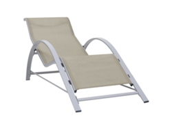 Tumbona Mueble para patio Asiento de jardín de textilene y aluminio crema