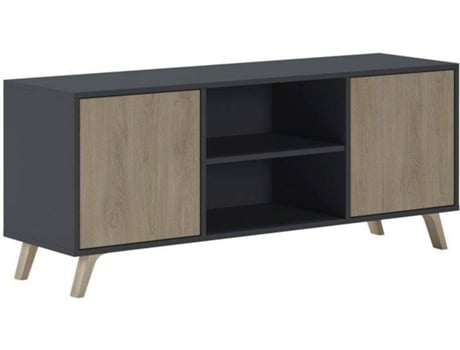 Mueble de TV SKRAUT HOME Wind (Gris Antracita - Puccini - Melamina - 140 x 40 x 57 cm)