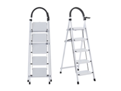 Escalera Plegable Seven Comfort Con 5 Escalones Ensanchados, Escalera Doméstica