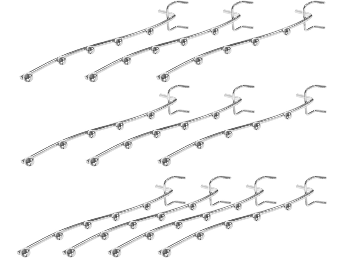 Paquete De 10 Ganchos De Hierro Perforados Para Paneles Perforados, De Alta Resistencia, 20 Cm De Longitud.
