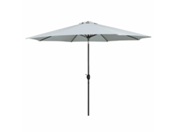 Parasol de acero de 8 varillas D270 cm, color blanco, poliéster, para jardín, piscina y terraza, Marbueno