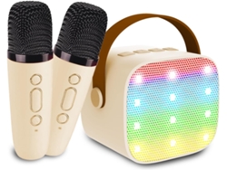 Mini máquina de Karaoke para niños y adultos, Altavoz Bluetooth con 2 micrófonos inalámbricos, regalo perfecto para niños y niñas