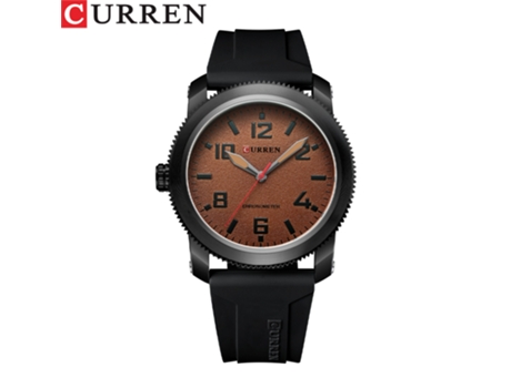 Relojes para Hombres, Reloj con Correa de Gel de sílice para Hombres Relojes de Pulsera de Cuarzo Impermeables para Hombres-Café de Concha Negra LU...