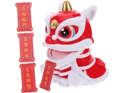Figura De Cachorro De León Del Año Nuevo Chino Con Cabeza Oscilante, Decoración Roja Para El Salpicadero Solar.