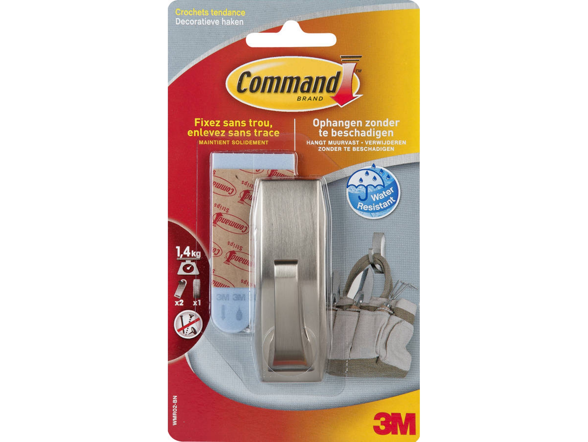 Gancho para toalla COMMAND WMR02BNC Plateado