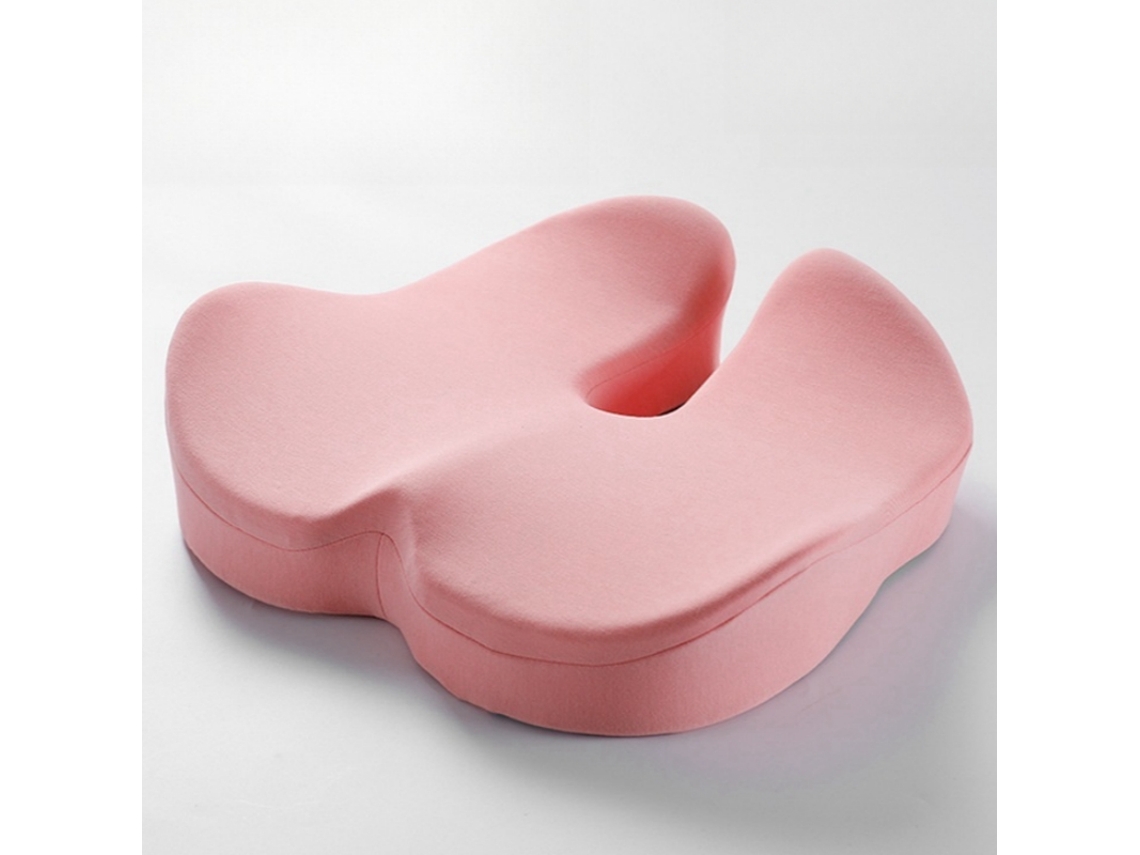 Cojín De Asiento De Espuma Viscoelástica Para Oficina. Alivia El Dolor De Coxis, Rosa. Digitallab
