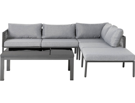 Conjunto de jardín 6 plazas gris BELIANI Forano