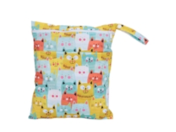 Bolsa De Pañales De Tela Reutilizable E Impermeable Para Bebés Con 2 Bolsillos Con Cremallera Para Artículos Húmedos Y Secos.