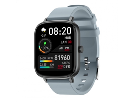 Smartwatch P55 Bluetooth Llamada Control de música Frecuencia cardíaca Presión arterial Monitor de sueño Gris