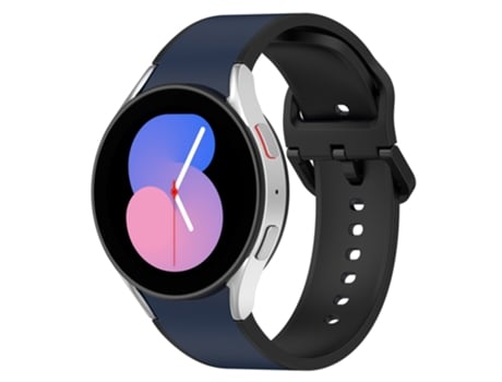 Correa de Silicona color dual para Samsung Galaxy Watch 5 40mm/44mm/Watch 5 Pro 45mm/Watch4 40mm/44mm - azul medianoche/negro